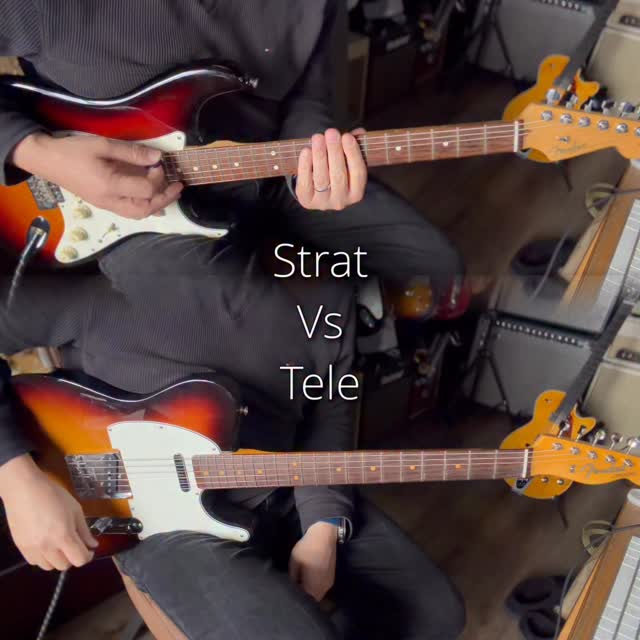 Instagram post by @yogi_the_guitarist for Fender. Caption reads: Strat vs Tele. Because I love a neck....
