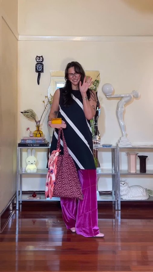 Instagram post by @k__eelz for Marimekko. Caption reads: how i style @marimekkoaunz for the holiday season....