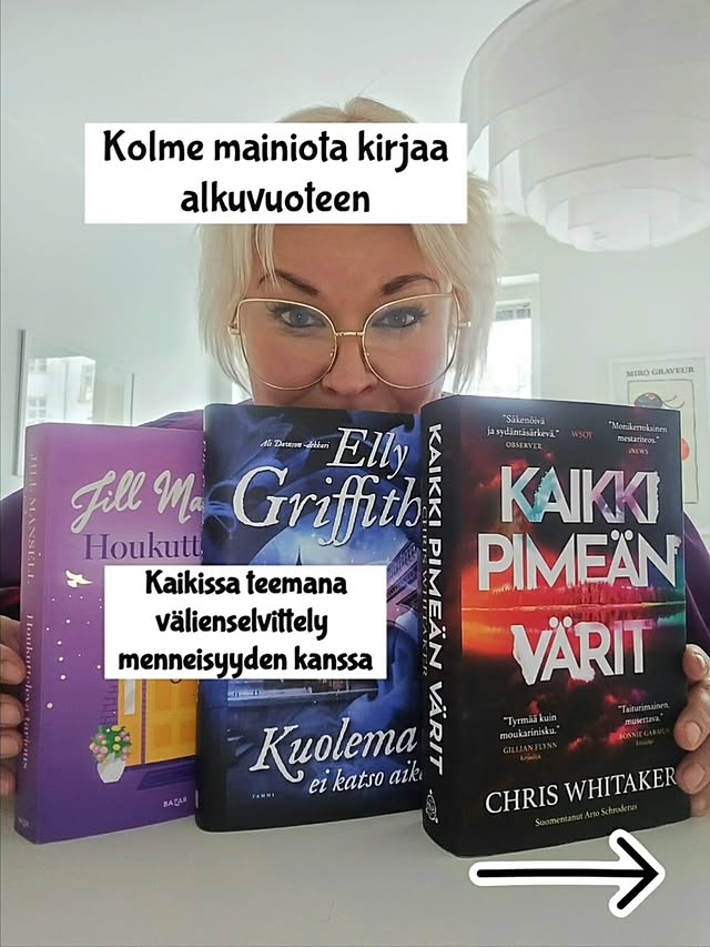 Instagram post by @minnakuukka for Kirja.fi. Caption reads: Kaupallinen yhteistyö @kirja.fi ja ALEKOODI!....
