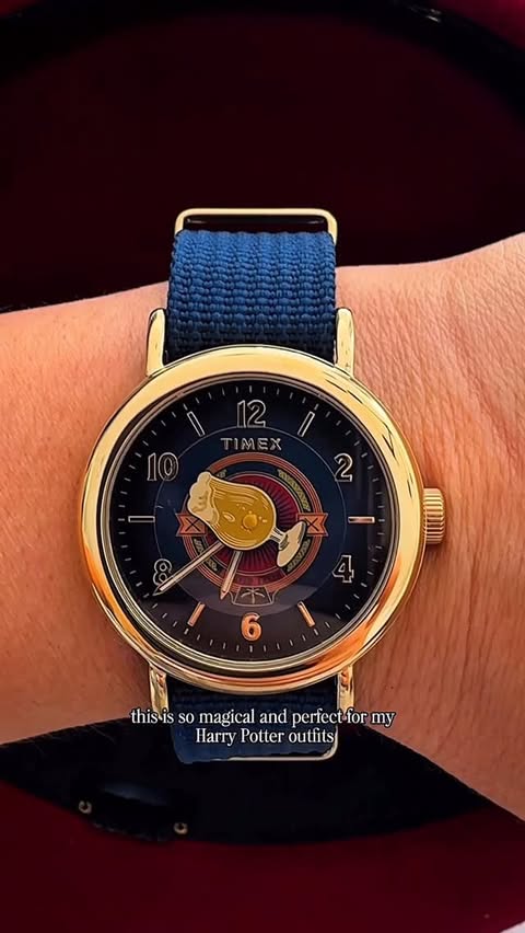 Instagram post by @clevergirlpotter for Timex. Caption reads: The hottest watch is the new @Timex Butterbeer....