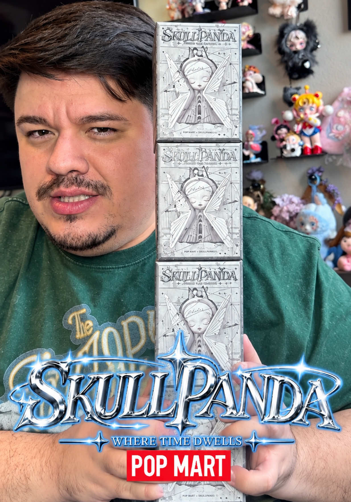 TikTok post by @blindboxbrando for POP MART US Localshop. Caption reads: THE NEW SKULLPANDA DROP! Pop Mart’s new series....