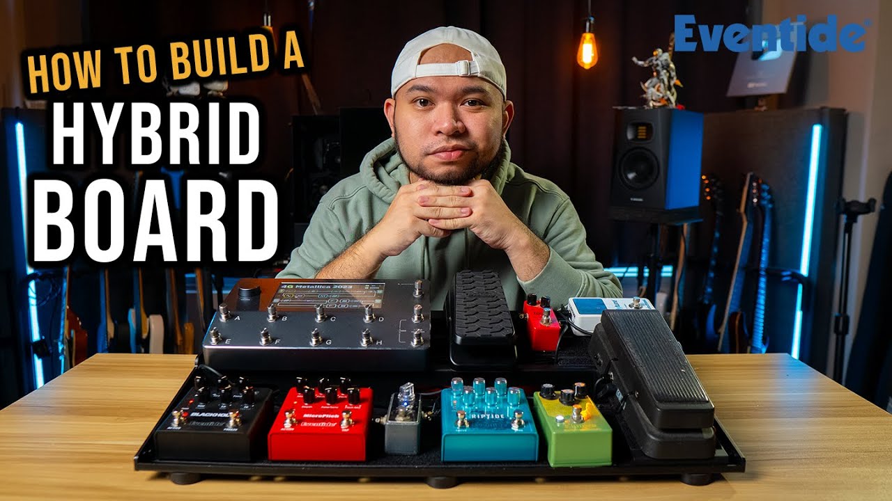 YouTube post by @PAXmusicgearlifestyle for Eventide Audio. Caption reads: Hybrid Power: Combine Your Digital Modeler with....