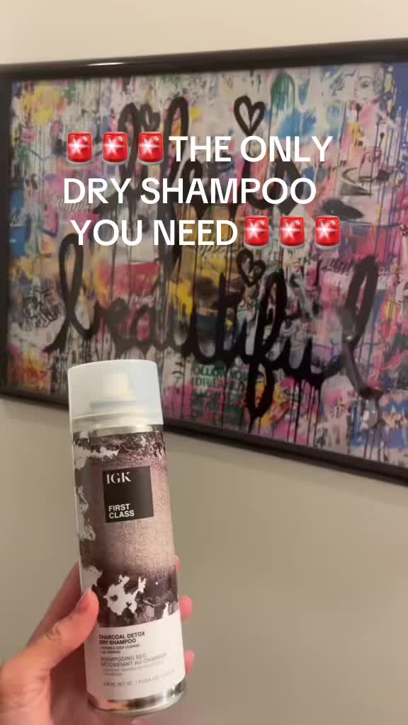 TikTok post by @kierstenallan for IGK Hair. Caption reads: [...] fav #dryshampoo #dryshampoohack #igk....