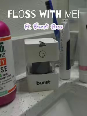 TikTok post by @allisonnrodriguezz for Burst Oral Care. Caption reads: My favorite expanding @BURST Oral Care floss🙌🏽....
