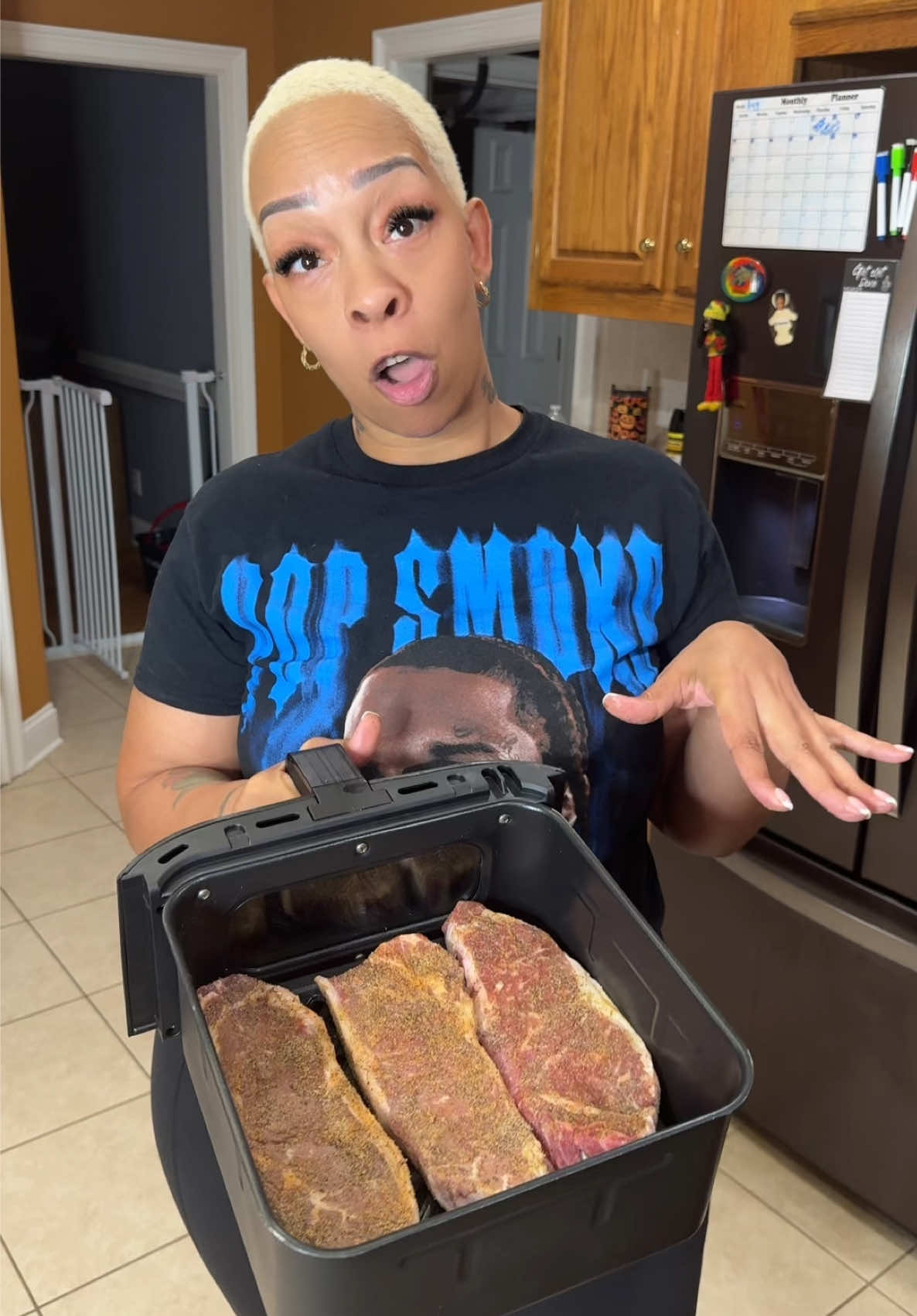 TikTok post by @k.lala104 for ThermoPro. Caption reads: [...] steak everytime🥩🌡️@TempSpike by ThermoPro....