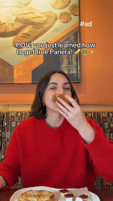Instagram post by @raynakingdenver for Panera Bread. Caption reads: [...] 🥯 Available only in select markets.....
