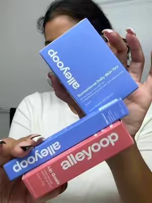 TikTok post by @endrinadlvalle_ for Alleyoop. Caption reads: GRWM on my birthday w/ @Alleyoop Beauty 🫧 thank....