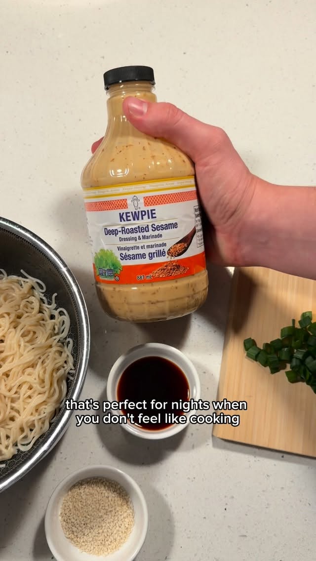 Instagram post by @wpgeats for Kewpie. Caption reads: @kewpieusa Deep Roasted Sesame Dressing is BACK....