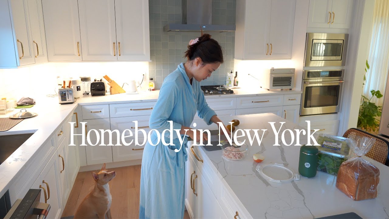 YouTube post by @michellechoii for BetterHelp. Caption reads: Homebody in New York | Hungry 24/7 and eating at....