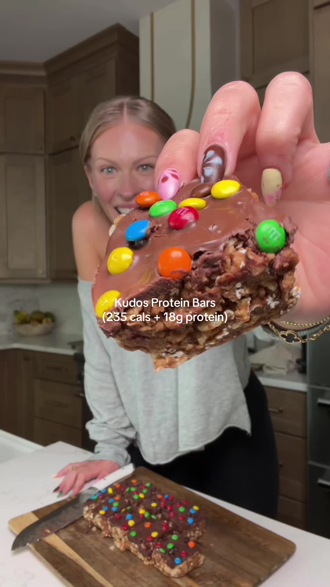 TikTok post by @smallersam_pcos for Clean Simple Eats. Caption reads: [...] brownie batter protein powder @Clean Simple....