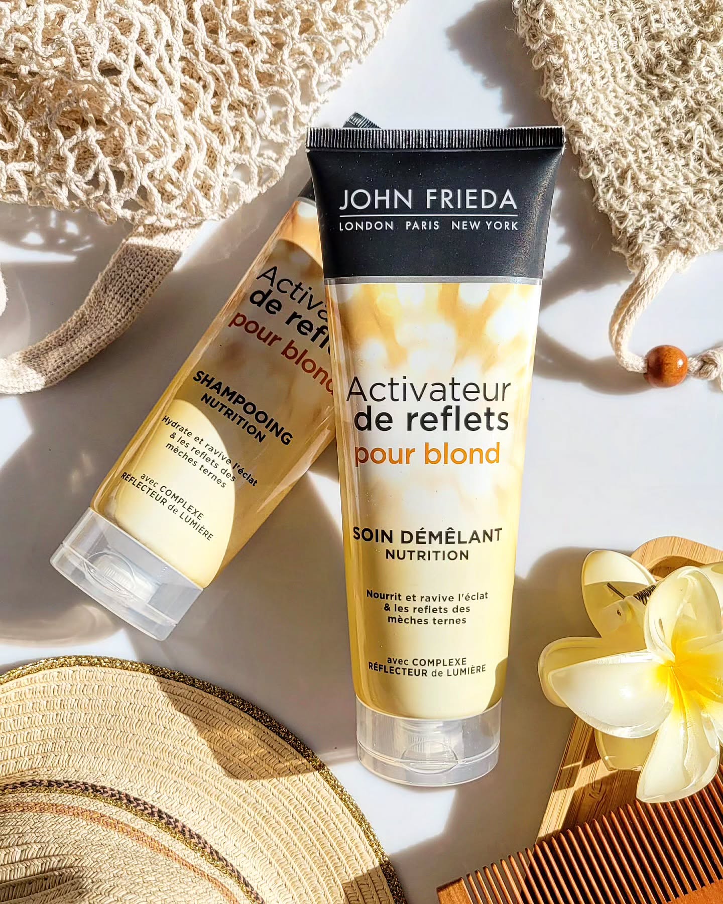 Instagram post by @nellinello07 for John Frieda. Caption reads: En partenariat avec John....