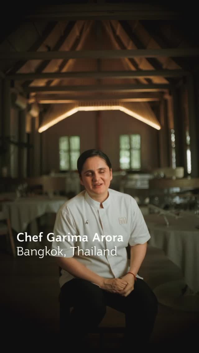 Instagram post by @arorgarima for Qatar Airways. Caption reads: Excited to unveil our all-vegetarian,....