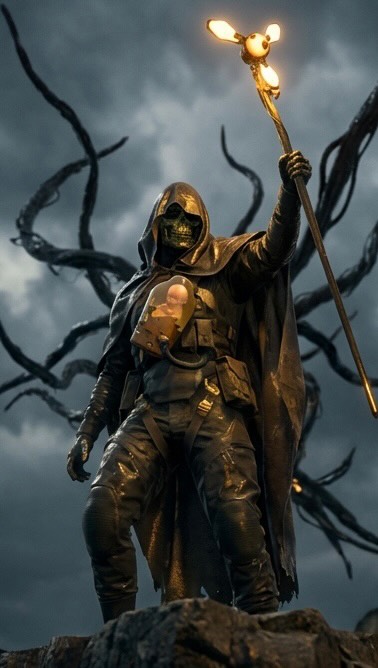 Instagram post by @meysamderis for invideo. Caption reads: [...] scene inspired by Death Stranding using....