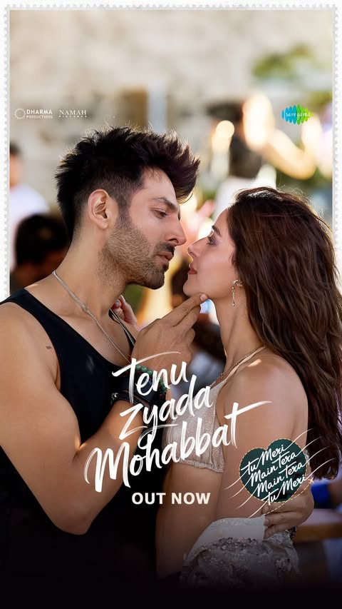 Instagram post by @kartikaaryan for Saregama. Caption reads: My Fav song with the one and only @talwiinder....