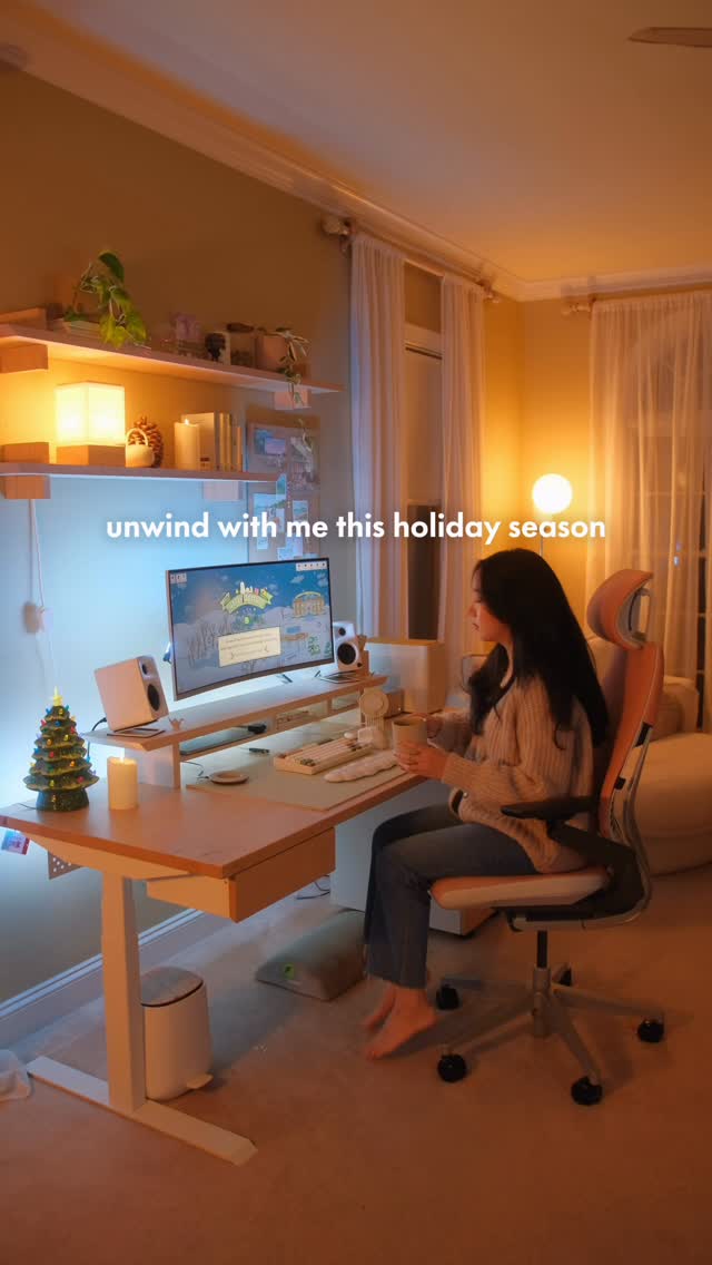 Instagram post by @maisyleigh for American Greetings. Caption reads: cozy holiday gaming nights ☕️ my favorite way to....