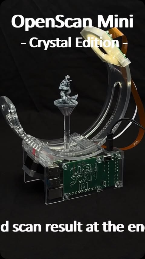 Instagram post by @openscan.eu for JLCPCB. Caption reads: [...] - happily printed but not sponsored by....