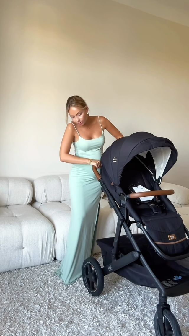 Instagram post by @olgali.ber for Joie Baby Gear. Caption reads: Getting Ready for my baby🤱🏼 Will I be a stylish....