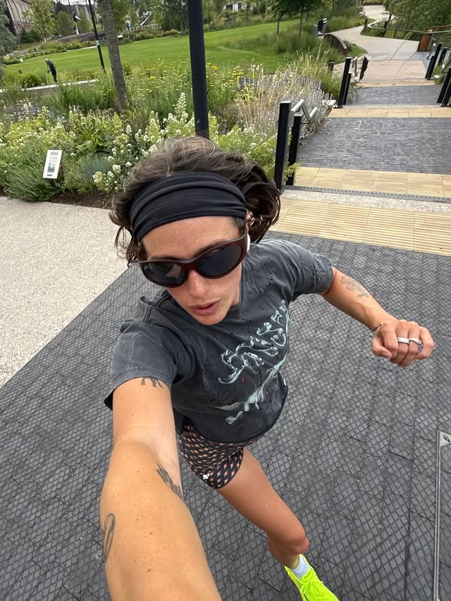 Instagram post by @jnrey_ for Saucony. Caption reads: 2025 wrap of all 16 Saucony 10ks 😋😝 feels so....