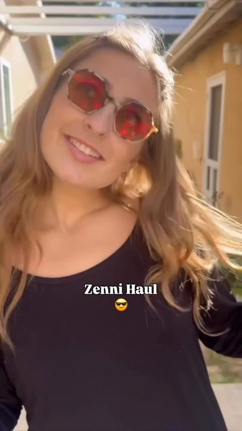 Instagram post by @hatsbyabbey for Zenni. Caption reads: Trying on our favorite frames from....