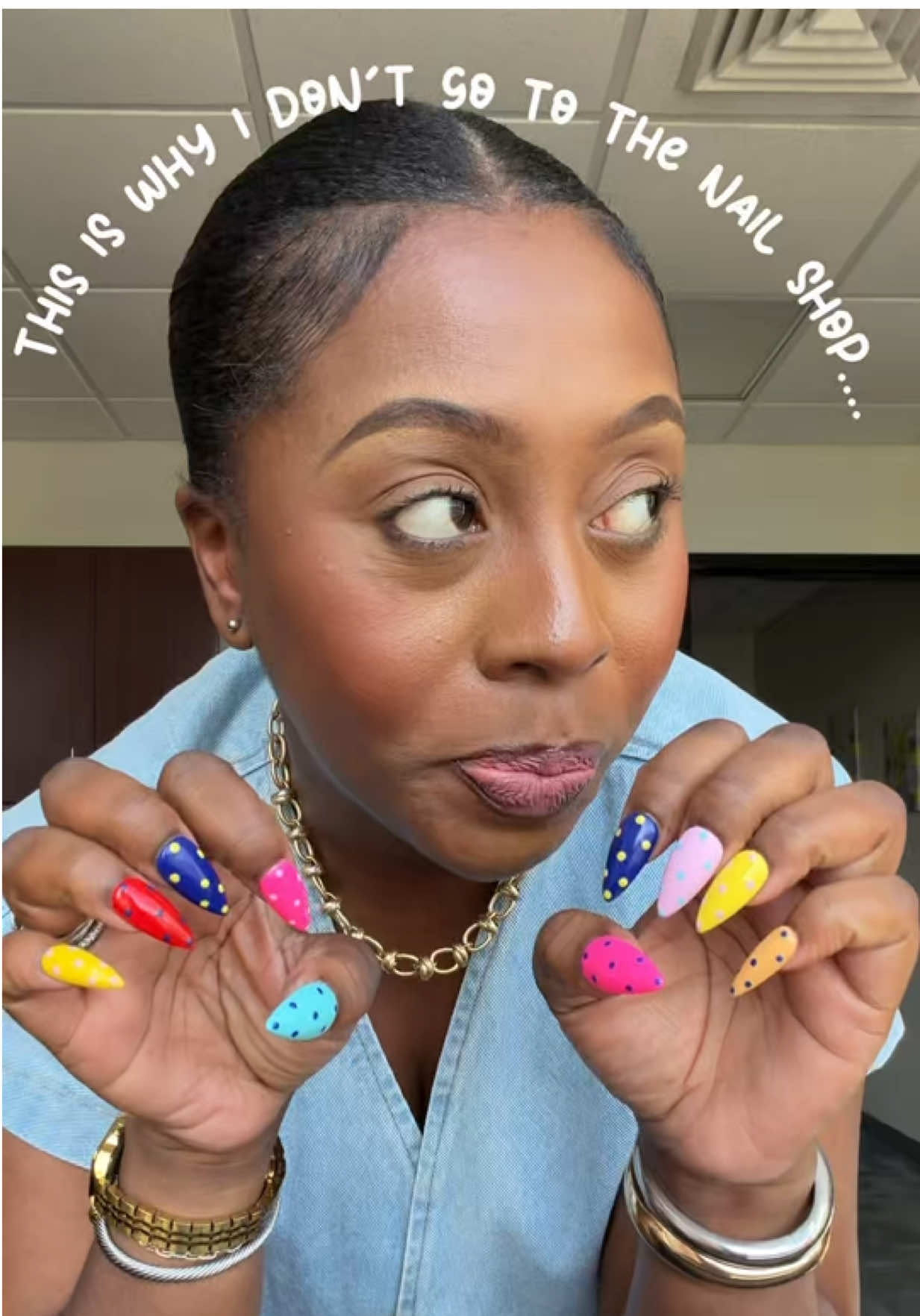 TikTok post by @thejasmineedition for LOVFUL. Caption reads: Lovful nails are fire! #PressOnNails [...].