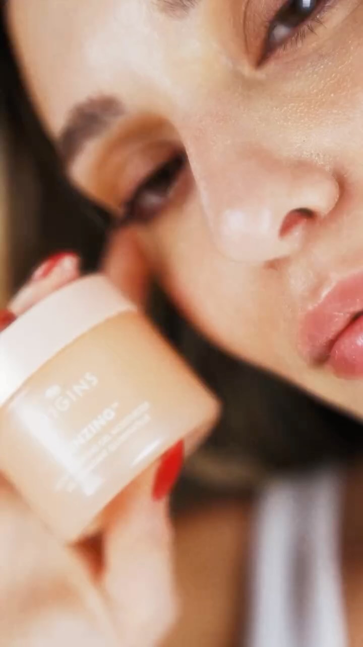 Instagram post by @_nazsahin for ORIGINS. Caption reads: Glowing like sunshine — my skin’s in its golden....