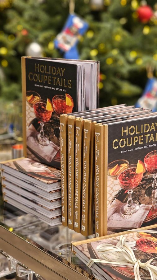 Instagram post by @brianharthoffman for Bake from Scratch. Caption reads: 🎄🍸 Holiday Coupetails, the brand new book from....