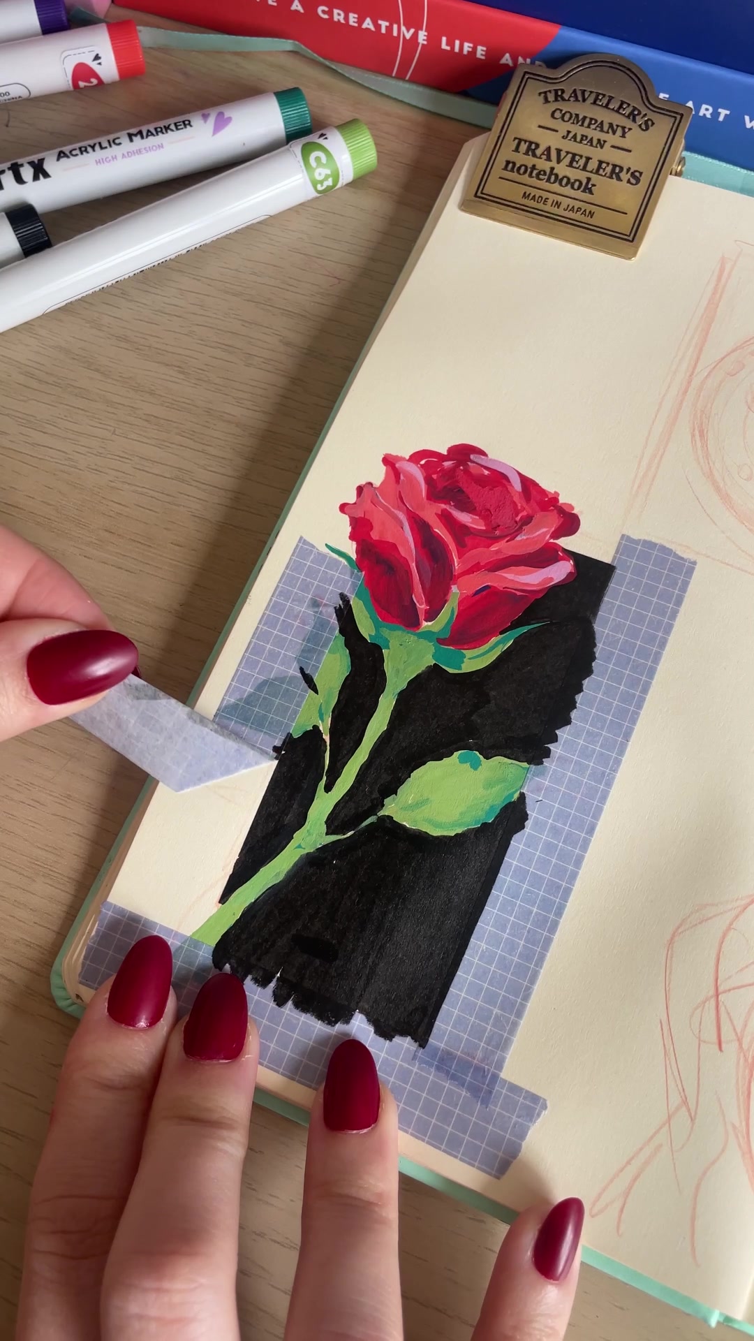 TikTok post by @gretlusky for Arrtx. Caption reads: Trying the new acrylic markers from @Arrtx 💖💖....