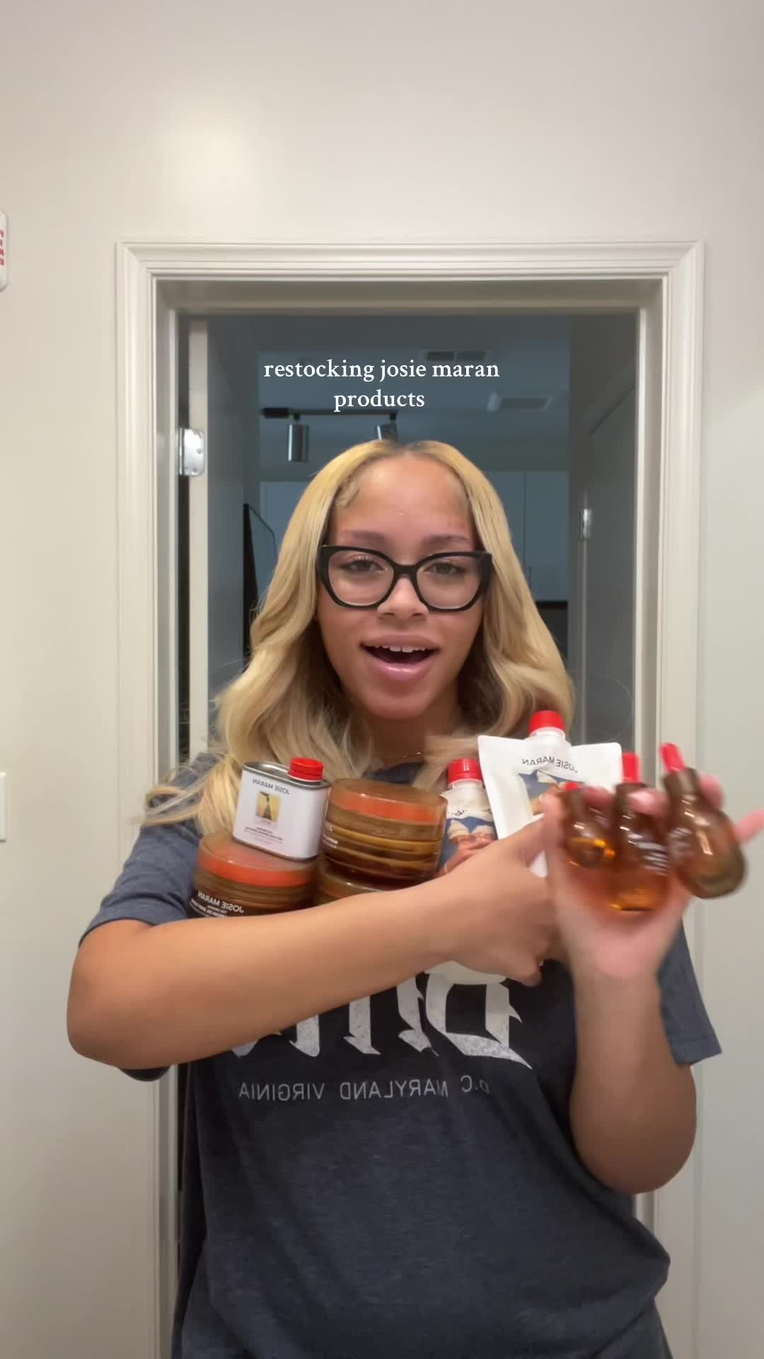 TikTok post by @mmckenzietaylor for Josie Maran. Caption reads: staying moisturized all winter long @Josie Maran....