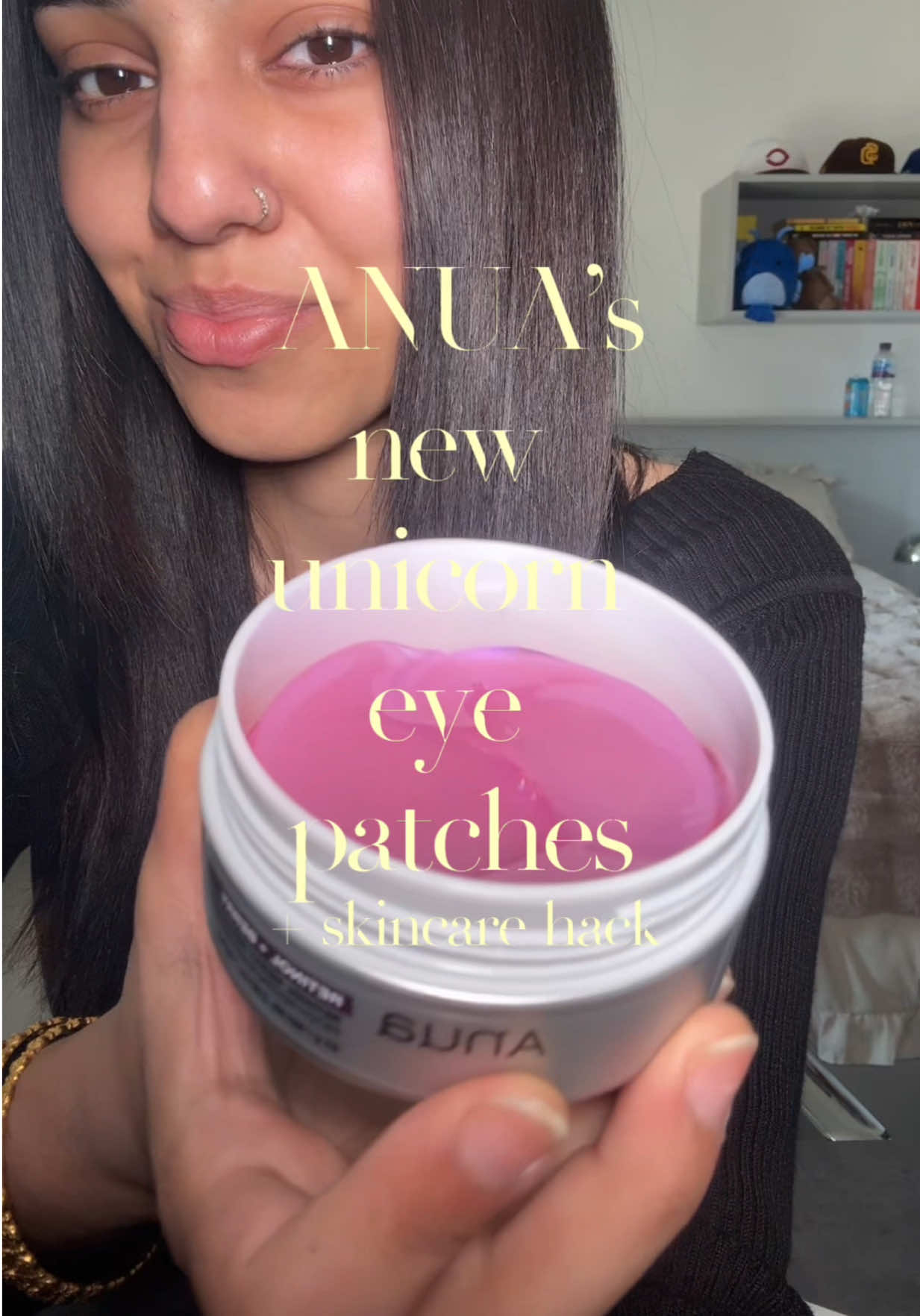 TikTok post by @sarahshazza for Anua Store US. Caption reads: [...] 🫣 @anua_global @Anua Ambassadors @Anua....