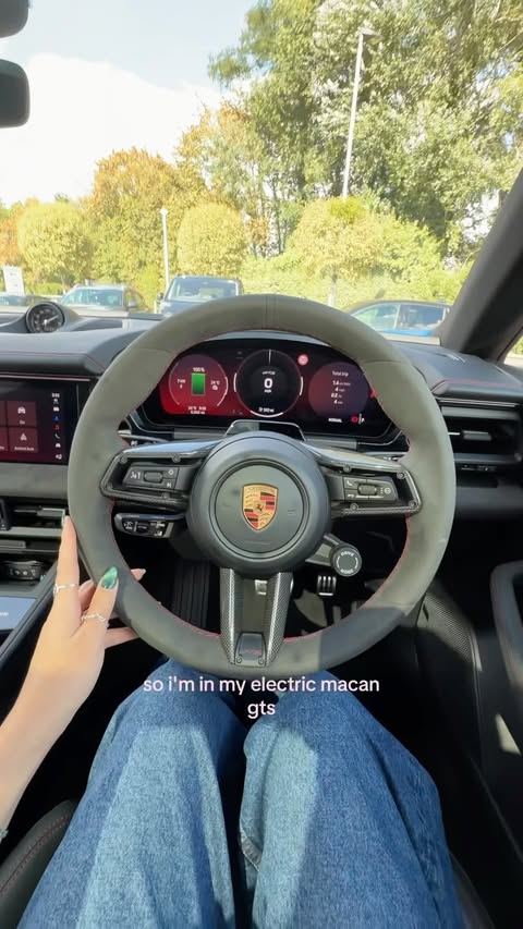 Instagram post by @skyeupshall for Porsche. Caption reads: I am now a Porsche girlie yet again ❤️ #porsche....