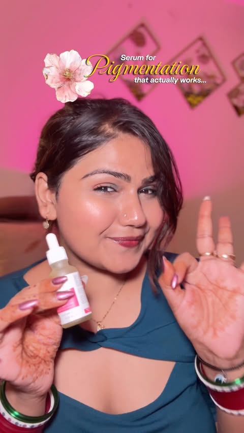 Instagram post by @rachitgotlucky for Jovees Herbal. Caption reads: [...] + the right pigmentation serum from....