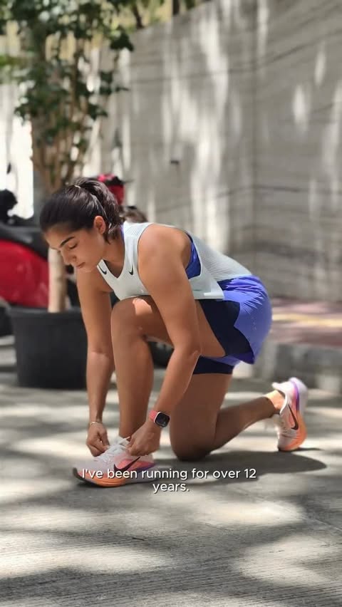 Instagram post by @mishtikhatri for Nike Running. Caption reads: [...] in motion 🏃🏻‍♀️✨ #teamnike @nikerunning.