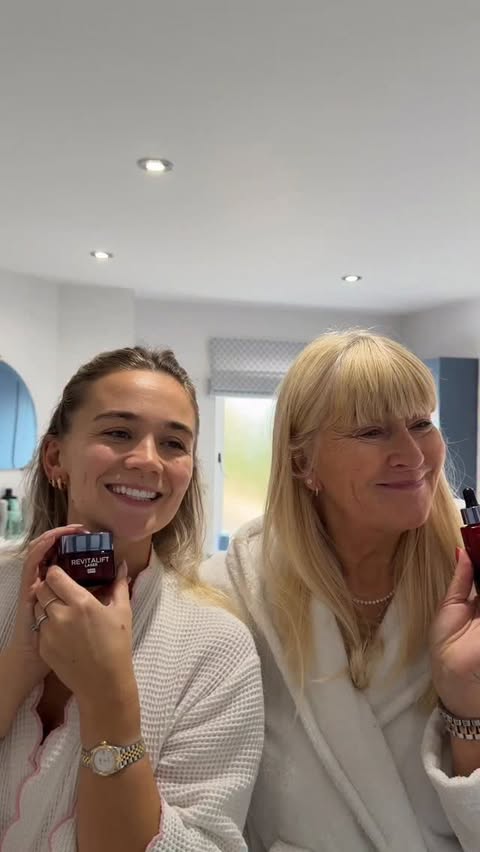 Instagram post by @hattiebourn for L'Oréal Paris. Caption reads: ad skincare with my lovely mum ❤️ @lorealparis....