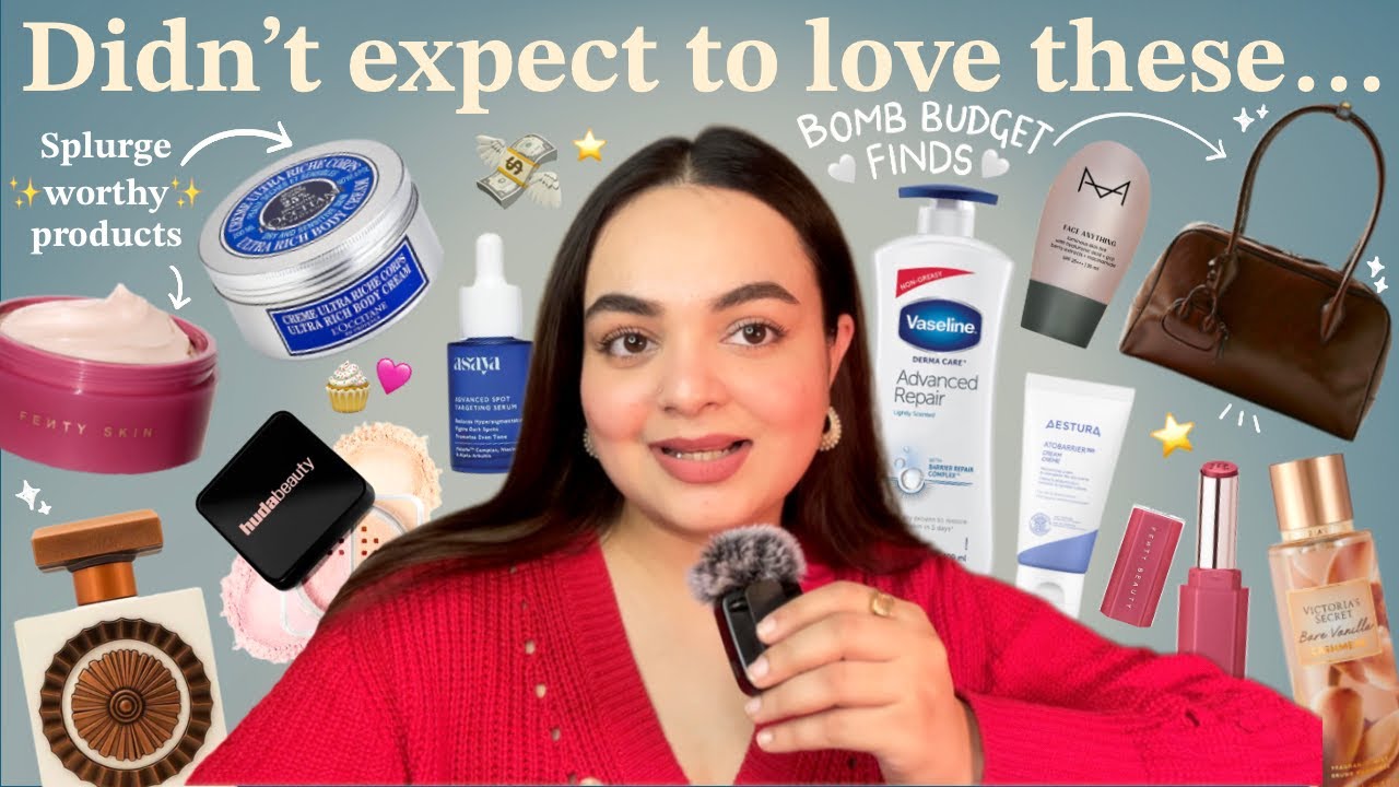 YouTube post by @manaswanisaxenak for Wishlink. Caption reads: Everything I have been loving lately!⭐️ Skincare,....