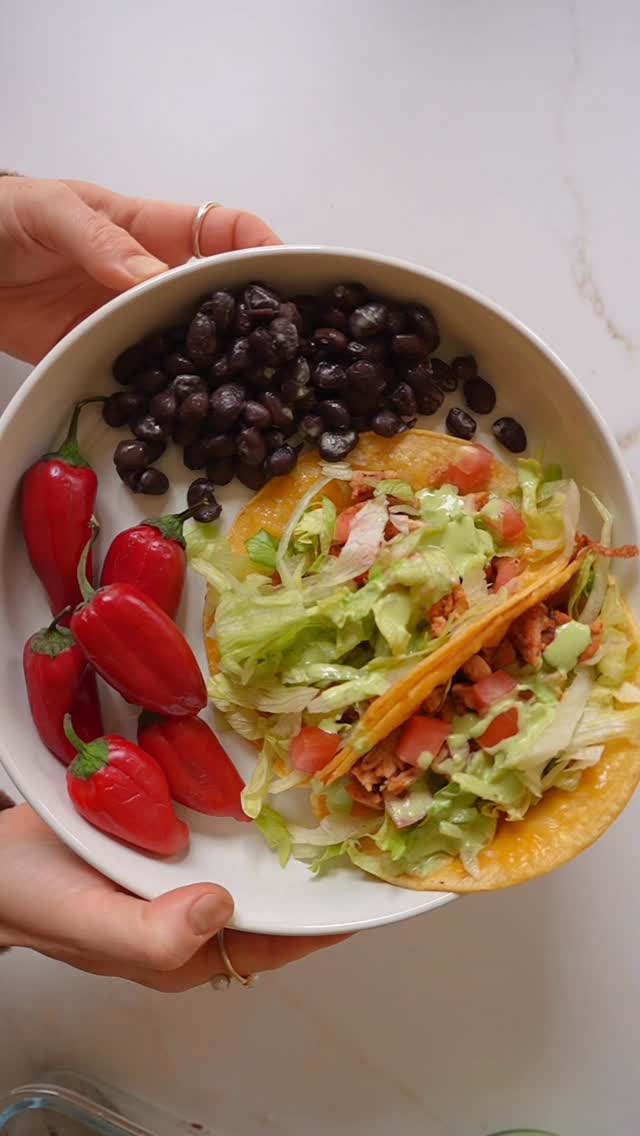 Instagram post by @nourishment.nutrition for Traeger Grills. Caption reads: My favorite chicken tacos 🌮 

Add this one to....