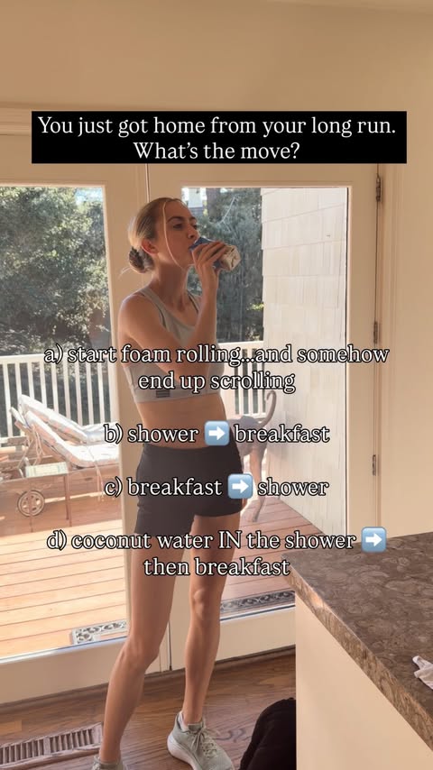 Instagram post by @nessafraser for ZICO. Caption reads: Post-long run chaos in its purest form 😅 What’s....