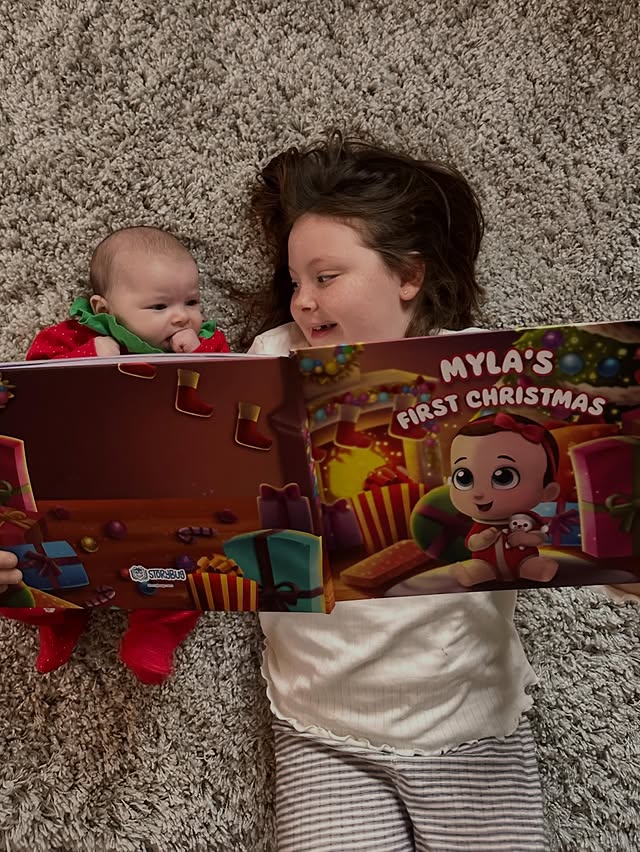 Instagram post by @our_life_as_three for StoryBug. Caption reads: [...] is this personalised book from....