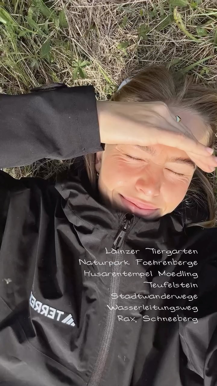 Instagram post by @piatotschnig for adidas TERREX. Caption reads: [...] hiking spots around Vienna 🌲🧃🌟....