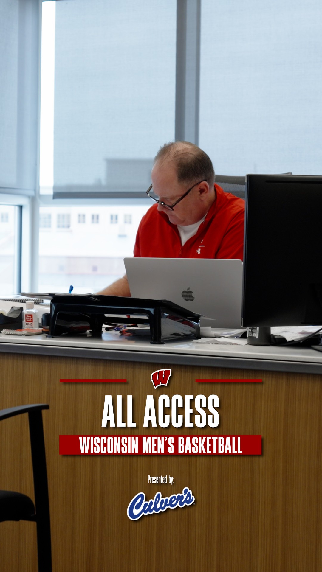 Instagram post by @badgermbb for Culver’s. Caption reads: Building the 2025-26 Badger roster was a process....