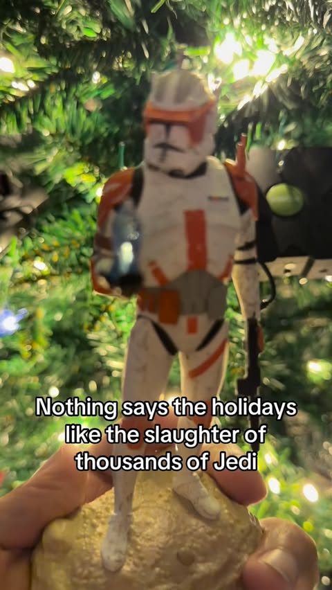 Instagram post by @thenostalgiclatino for Hallmark. Caption reads: ORDER 66 for the holidays! #nostalgia #starwars....