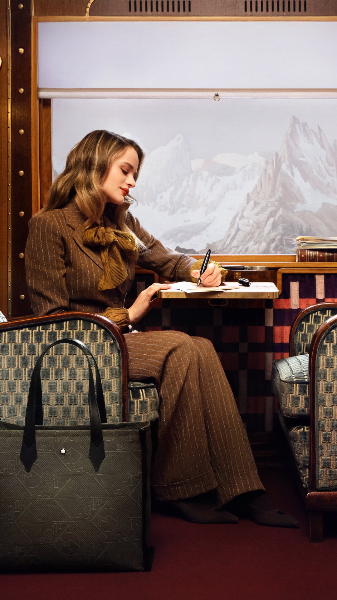 Instagram post by @joeyking for Montblanc. Caption reads: As travel aboard the “Montblanc Voyage of....