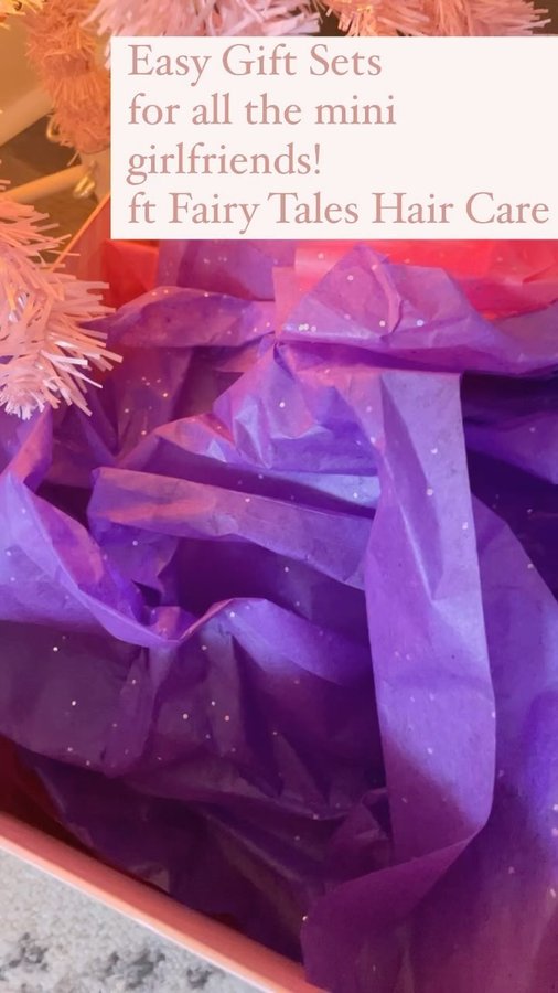 Instagram post by @dishitgirldina for Fairy Tales Hair Care. Caption reads: [...] curly hair! We have been using....