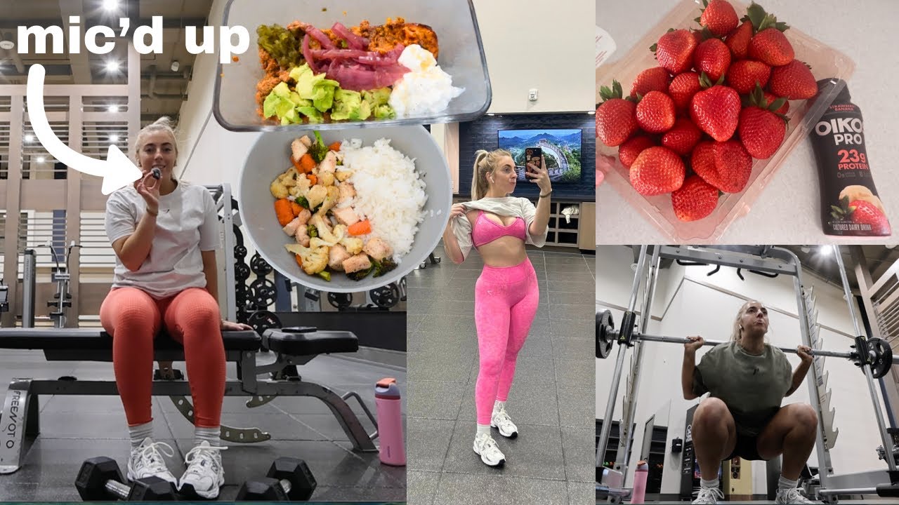 YouTube post by @morgreeen for Liquid I.V. Italia. Caption reads: Bulking Series Week 2: Mic'd Up Workout & Learning.