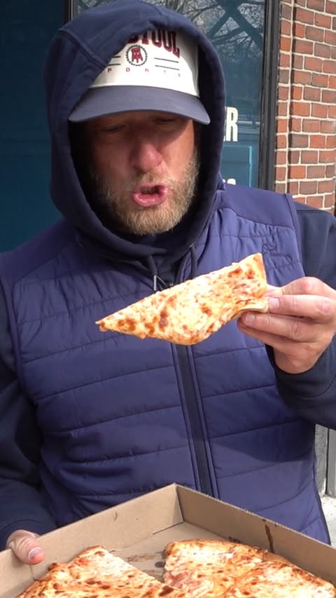 Instagram post by @stoolpresidente for RHOBACK. Caption reads: [...] Town Pizza (Newton, MA) presented by....