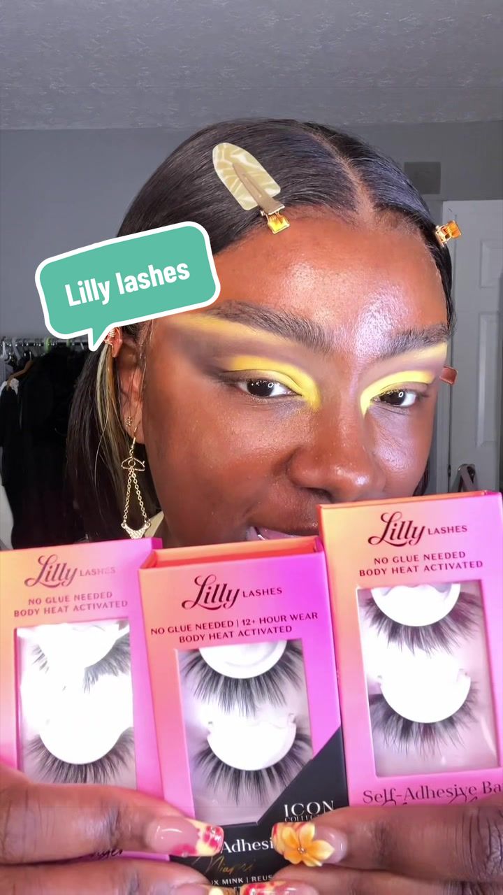 TikTok post by @markimayhemm for Lilly Lashes. Caption reads: @Lilly Lashes for every occasion [...].