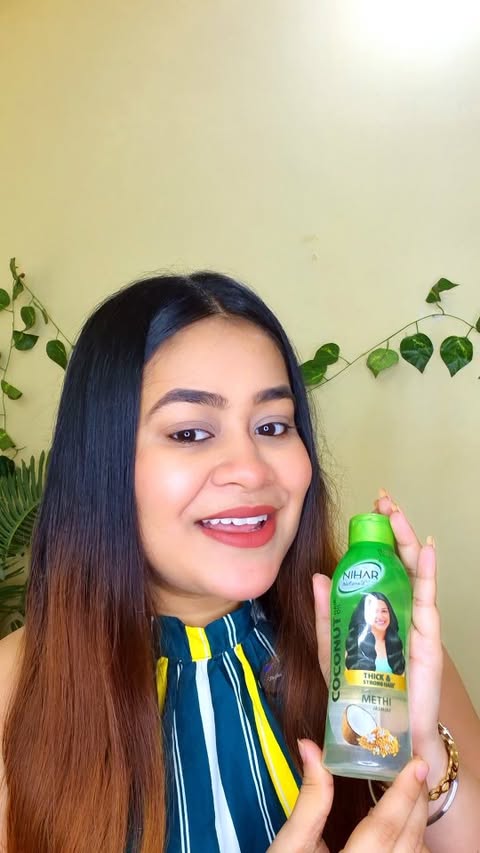 Instagram post by @beauty_n_shy for Nihar Naturals. Caption reads: Gentle Care for Hair That’s Been Through alot #ad....