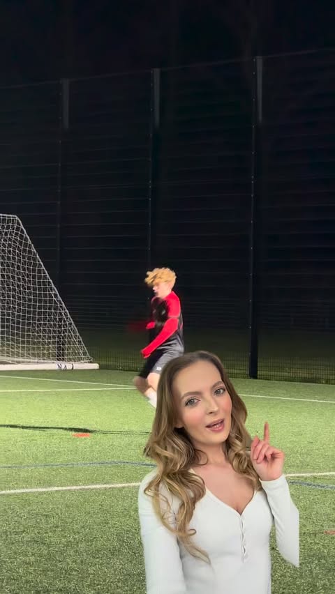 Instagram post by @natashauk_ for Playermaker. Caption reads: Soccer Step Mum Sundays ⚽️🤍 @playermaker helping....