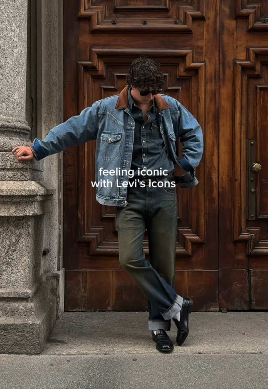 TikTok post by @silvio.tova for Levi’s. Caption reads: Iconic fit, Iconic feels ⭐️ @Levi’s #campaign #ad.