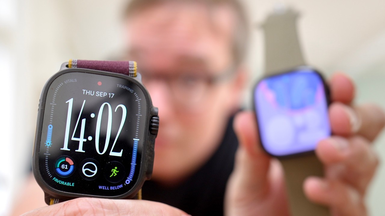 YouTube post by @RafaelZeier for Thomann. Caption reads: Apple Watch Ultra 4 and Series 12: All the Details....
