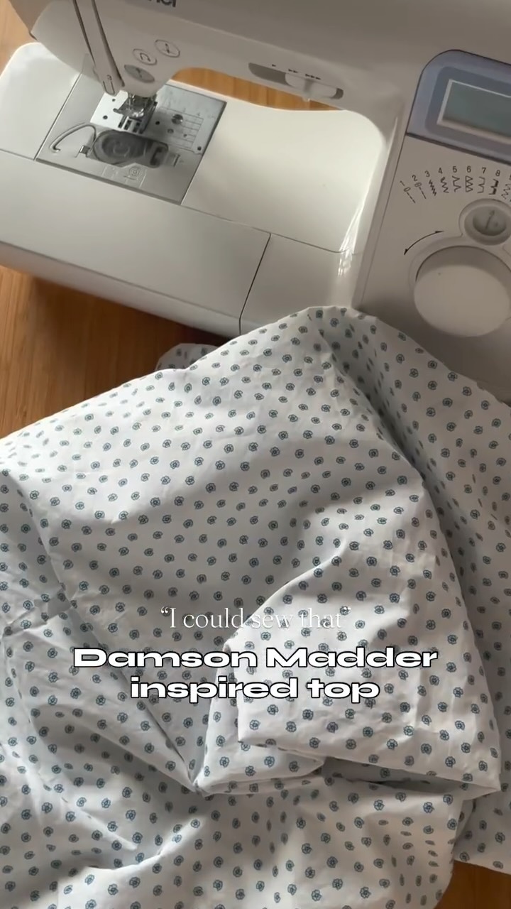 Instagram post by @goodthreadsstudio for The Fabric Store. Caption reads: Sewing the @sewlikeshop #cambiatop 🪡 check out my....